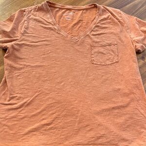 Boyfriend Style Orange V-Neck Shirt